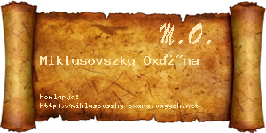 Miklusovszky Oxána névjegykártya
